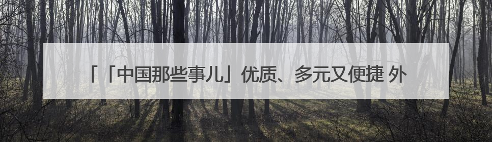 「中国那些事儿」优质、多元又便捷 外国消费者大赞“中国购”是全新体验！