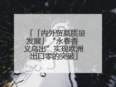 「内外贸高质量发展」“永春香 义乌出”实现欧洲出口零的突破
