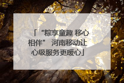 “粽享童趣 移心相伴” 河南移动让心级服务更暖心