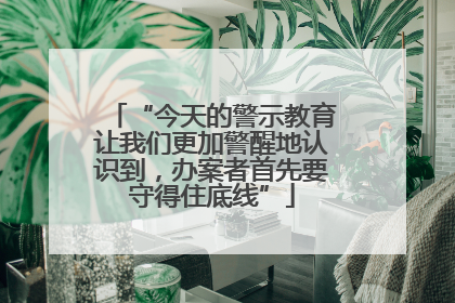 “今天的警示教育让我们更加警醒地认识到，办案者首先要守得住底线”