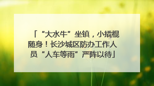 “大水牛”坐镇，小撬棍随身！长沙城区防办工作人员“人车等雨”严阵以待