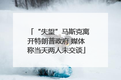 “失望”马斯克离开特朗普政府 媒体称当天两人未交谈