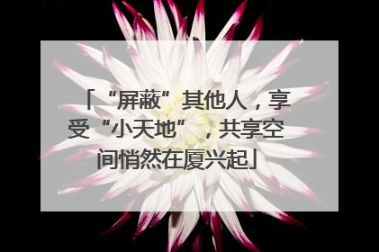 “屏蔽”其他人，享受“小天地”，共享空间悄然在厦兴起