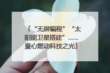 “无屏编程”“太阳能卫星搭建”……童心燃动科技之光