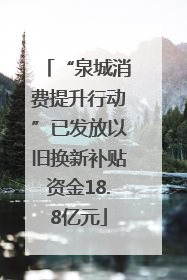“泉城消费提升行动”已发放以旧换新补贴资金18.8亿元