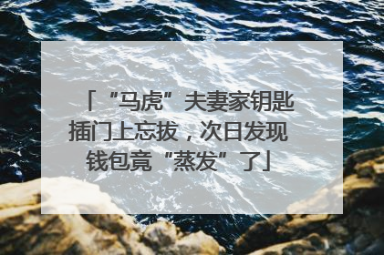 “马虎”夫妻家钥匙插门上忘拔，次日发现钱包竟“蒸发”了