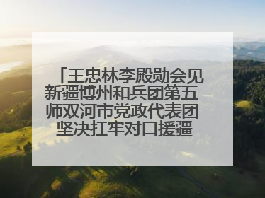 王忠林李殿勋会见新疆博州和兵团第五师双河市党政代表团 坚决扛牢对口援疆重大政治责任 推动双方实现优势互补务实合作