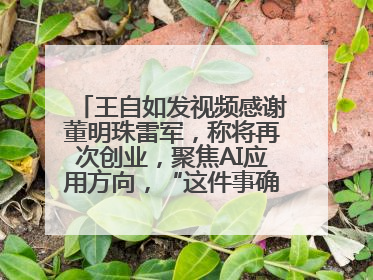 王自如发视频感谢董明珠雷军，称将再次创业，聚焦AI应用方向，“这件事确实来钱快”