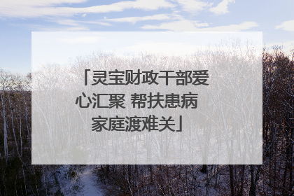 灵宝财政干部爱心汇聚 帮扶患病家庭渡难关