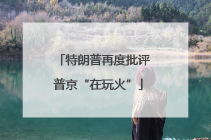 特朗普再度批评普京“在玩火”