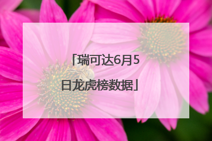 瑞可达6月5日龙虎榜数据