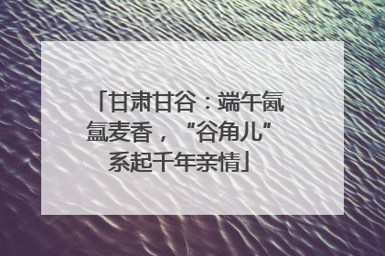 甘肃甘谷：端午氤氲麦香，“谷角儿”系起千年亲情