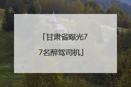 甘肃省曝光77名醉驾司机