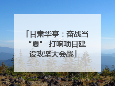 甘肃华亭：奋战当“夏” 打响项目建设攻坚大会战