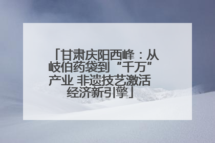 甘肃庆阳西峰：从岐伯药袋到“千万”产业 非遗技艺激活经济新引擎
