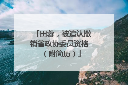 田蓉，被追认撤销省政协委员资格（附简历）