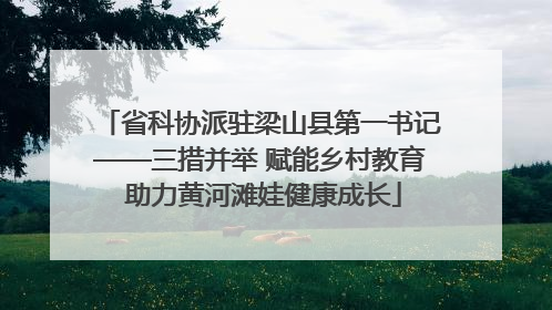 省科协派驻梁山县第一书记——三措并举 赋能乡村教育 助力黄河滩娃健康成长