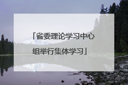 省委理论学习中心组举行集体学习
