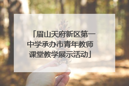 眉山天府新区第一中学承办市青年教师课堂教学展示活动