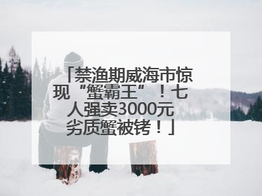 禁渔期威海市惊现“蟹霸王”！七人强卖3000元劣质蟹被铐！
