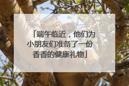 端午临近，他们为小朋友们准备了一份香香的健康礼物