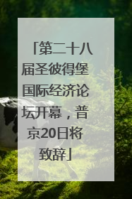 第二十八届圣彼得堡国际经济论坛开幕，普京20日将致辞