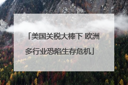 美国关税大棒下 欧洲多行业恐陷生存危机