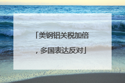 美钢铝关税加倍，多国表达反对