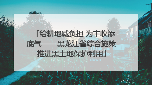 给耕地减负担 为丰收添底气——黑龙江省综合施策推进黑土地保护利用