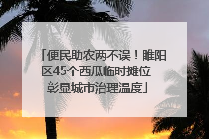 便民助农两不误！睢阳区45个西瓜临时摊位 彰显城市治理温度