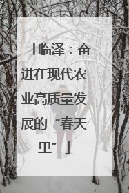 临泽：奋进在现代农业高质量发展的“春天里”