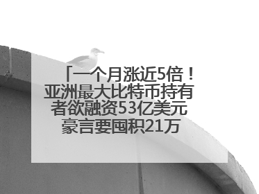 一个月涨近5倍！亚洲最大比特币持有者欲融资53亿美元 豪言要囤积21万枚比特币