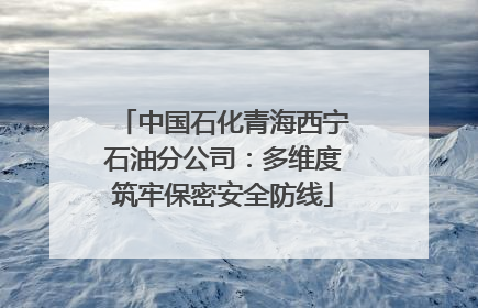 中国石化青海西宁石油分公司：多维度筑牢保密安全防线