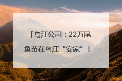 乌江公司：22万尾鱼苗在乌江“安家”