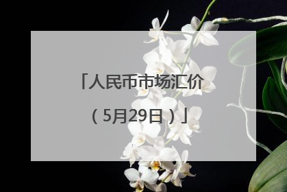人民币市场汇价（5月29日）