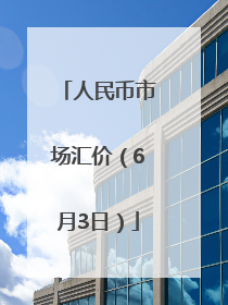 人民币市场汇价（6月3日）