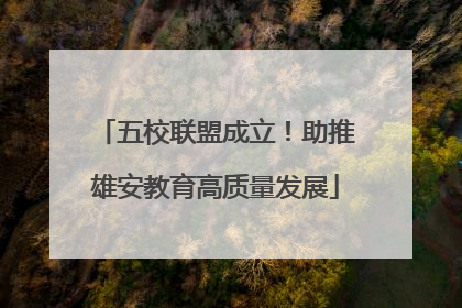 五校联盟成立！助推雄安教育高质量发展