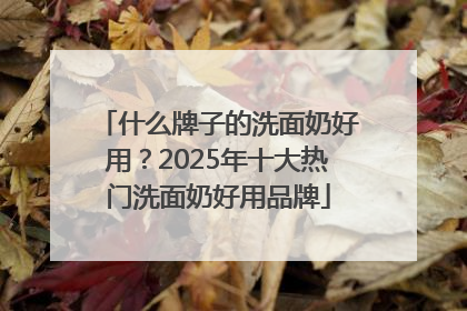 什么牌子的洗面奶好用？2025年十大热门洗面奶好用品牌