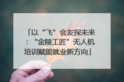 以“飞”会友探未来：“金陵工匠”无人机培训赋能就业新方向