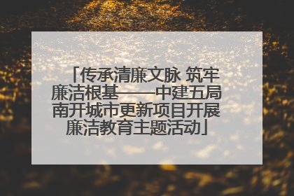 传承清廉文脉 筑牢廉洁根基——中建五局南开城市更新项目开展廉洁教育主题活动