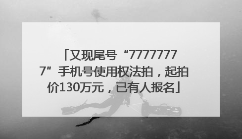又现尾号“77777777”手机号使用权法拍，起拍价130万元，已有人报名