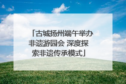 古城扬州端午举办非遗游园会 深度探索非遗传承模式