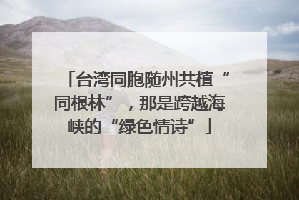 台湾同胞随州共植“同根林”，那是跨越海峡的“绿色情诗”