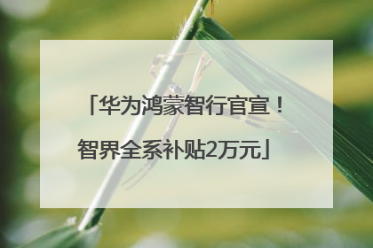 华为鸿蒙智行官宣！智界全系补贴2万元