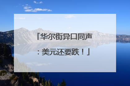 华尔街异口同声：美元还要跌！