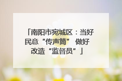 南阳市宛城区：当好民意“传声筒” 做好改造“监督员”