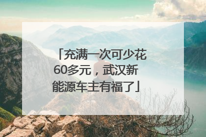 充满一次可少花60多元，武汉新能源车主有福了