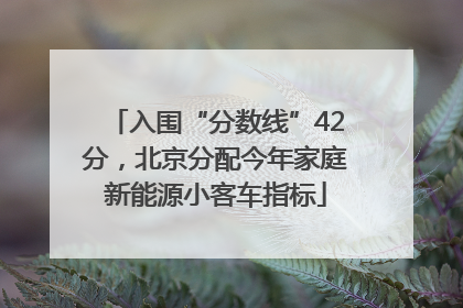 入围“分数线”42分，北京分配今年家庭新能源小客车指标
