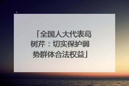 全国人大代表葛树芹：切实保护弱势群体合法权益