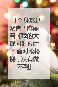 全身都是淤青！陈丽君《我的大观园》幕后：面对滚楼梯，没有做不到